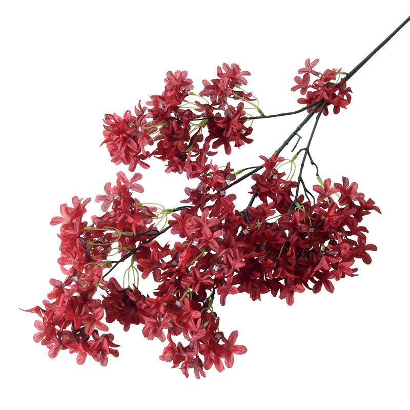 Artificial Lila Cruz flor larga flor de cerezo tela seda Home Hotel techo camino plomo arco decoración al por mayor