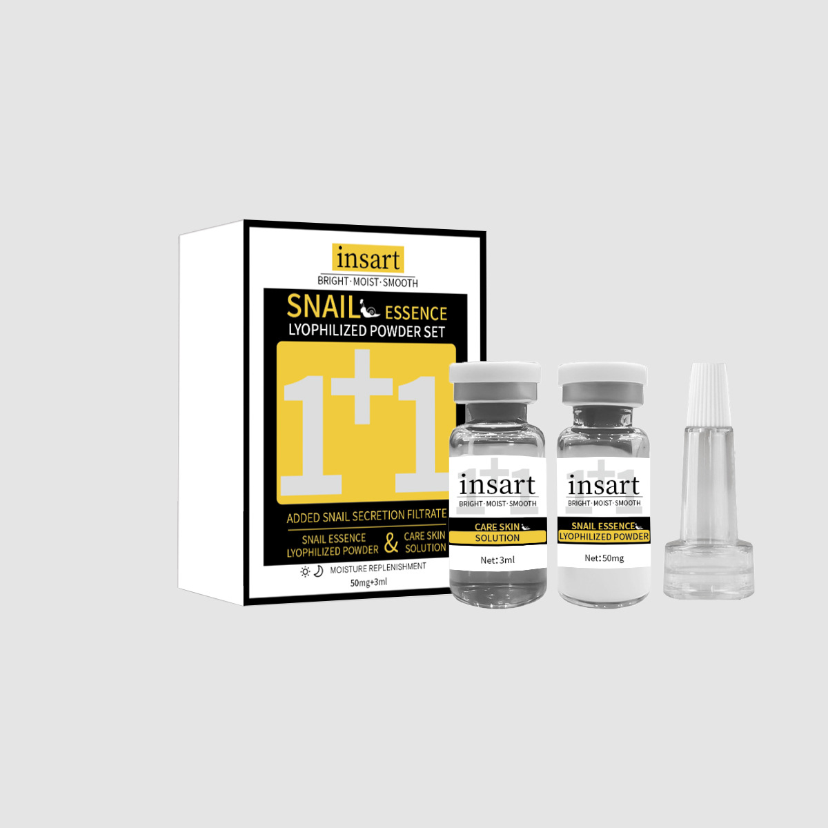 Set de Polvo Liofilizado de Péptido de Cobre y Colágeno, Hidratante, para Cuidado Facial