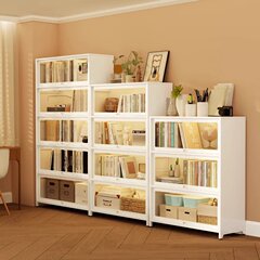 ガラスドア付き本棚家庭用スチールリビングルーム収納キャビネット防塵ディスプレイキャビネット子供用本棚アイアン収納ラック