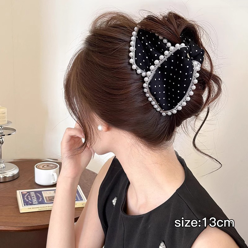 Tela de moda pliegue clip de cabello de alta sensación de gran clip de agarre de cabeza de mujer clip de tiburón temperamento coreano adornamiento de cabello