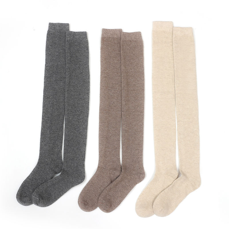 Pure Cashmere Socks! 100% Cashmere Socks Women's Stockings Autumn and Winter Warm Knitted Leggings and Knee Socks Bottoming Socks