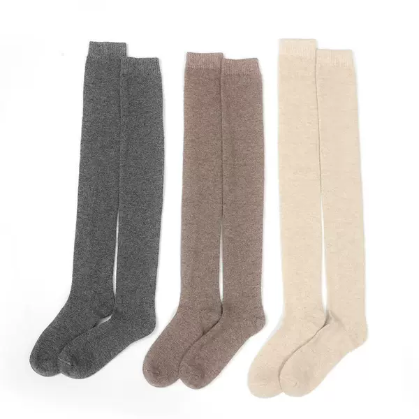 Pure Cashmere Socks! 100% Cashmere Socks Women's Stockings Autumn and Winter Warm Knitted Leggings and Knee Socks Bottoming Socks