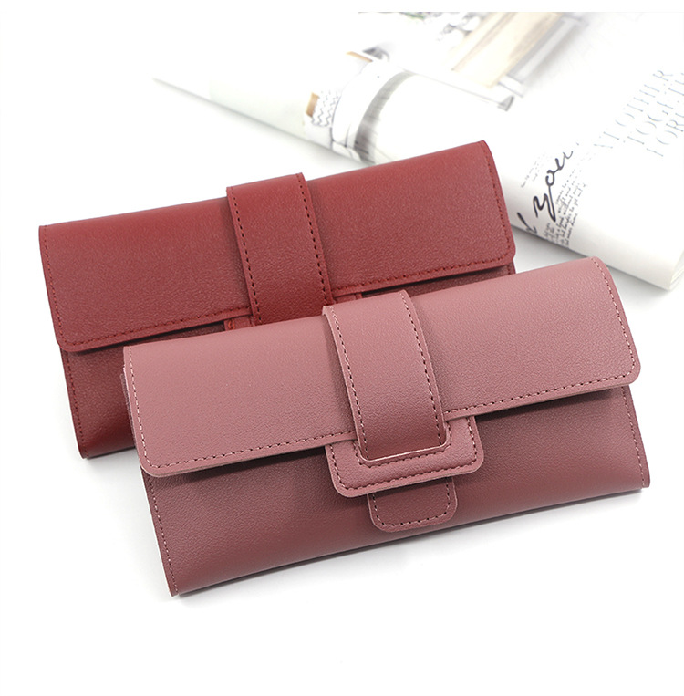 Women's Solid Color Pu Leather Flip Cover Wallets display picture 2