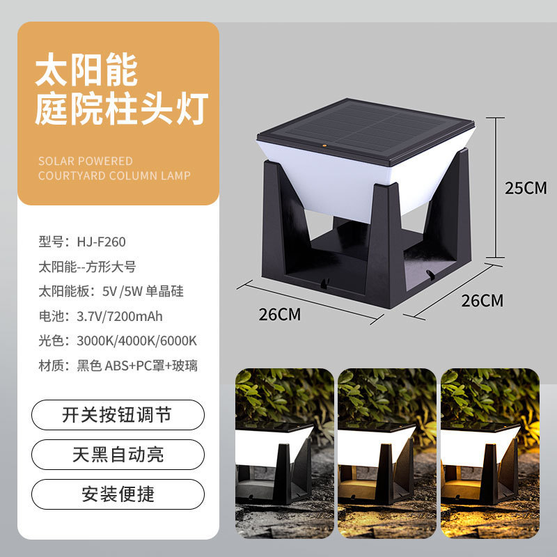 太陽エネルギーの屋外の庭の明かりの越境の対外貿易の新型の別荘の入り口のフェンスの塀の芝生の柱のヘッドライト|undefined