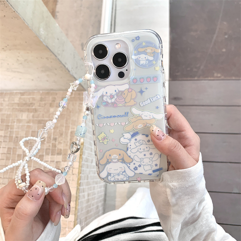 韩系浅蓝英文棕白玉桂狗适用iPhone16苹果15ProMax/14/13手机壳女|undefined