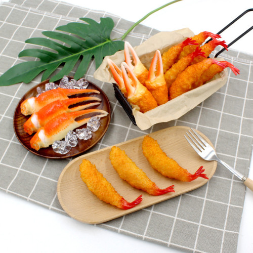 Simulated food Japanese tempura fried shrimp crab legs fried crab claws model decoration shooting props play house toys