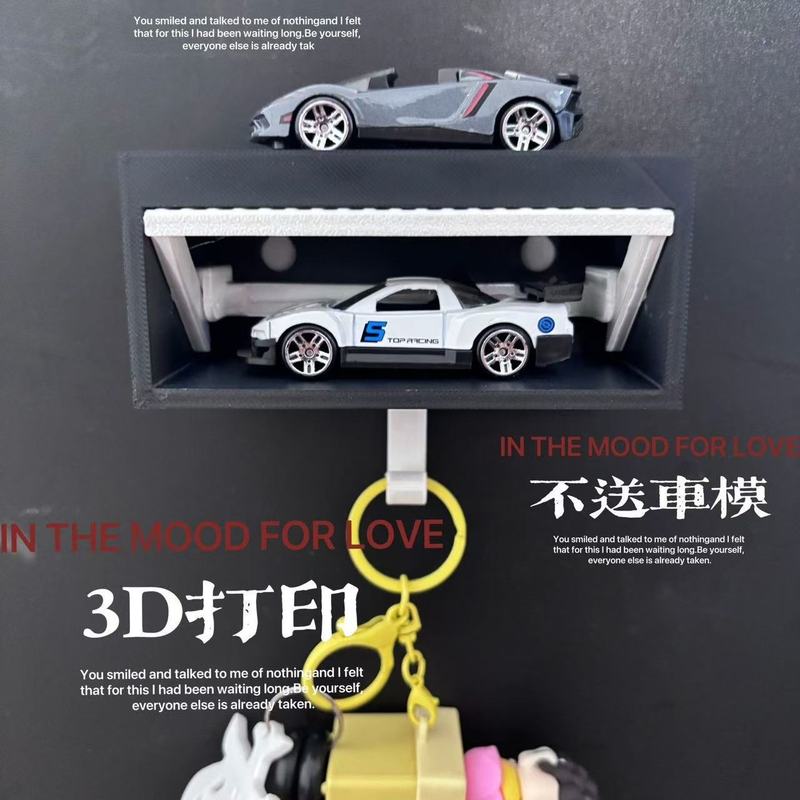 ホット3Dプリントガレージスイッチ可能キーハンガー金属車のキーホルダー壁掛けデザインおもちゃフック|undefined