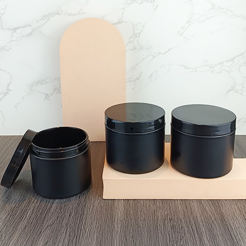 厂家直销70牙100ml面霜罐PP黑色日化包装分装罐身体乳罐