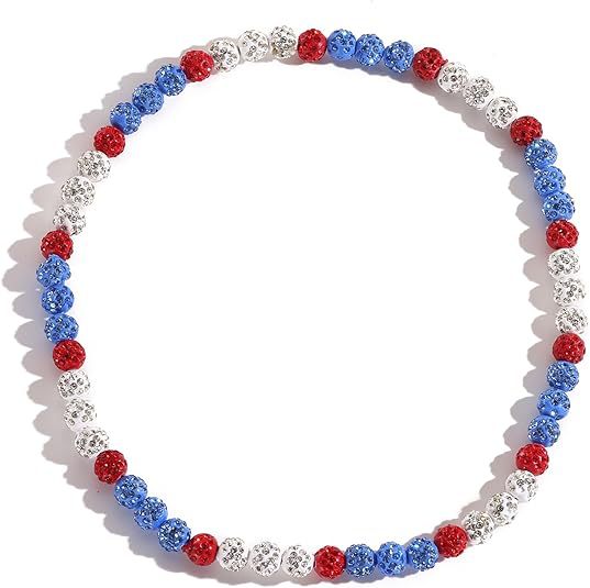 Cross-Border Men Women Baseball Beaded Necklace Neutral Rhinestone Ball Necklace Gift for Baseball Team Enthusiasts