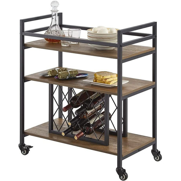 Modern minimalist mobile hand -pushed dining car wine cabinet multi…