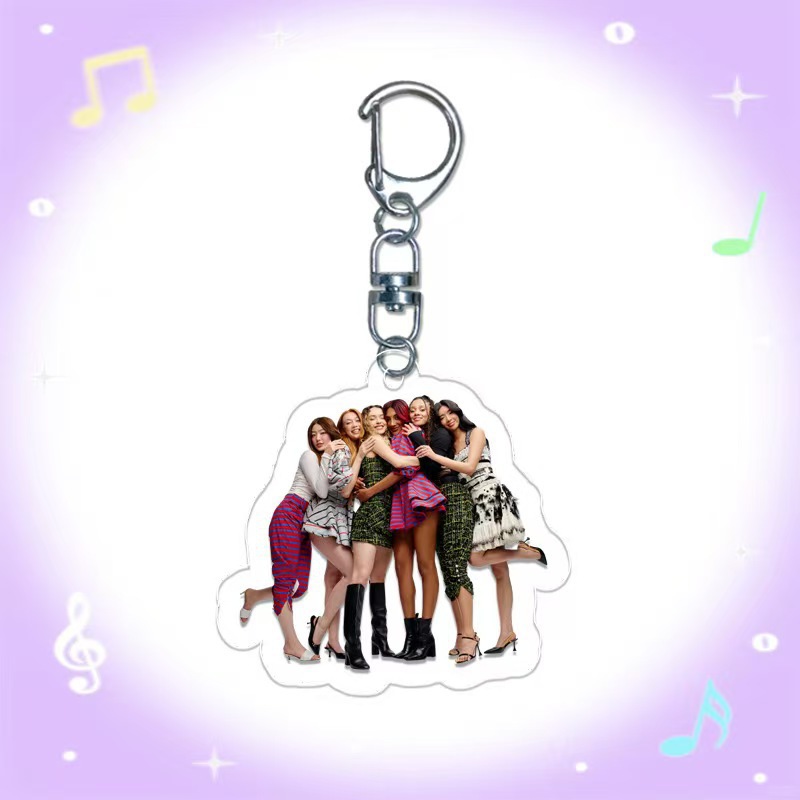 Colgante acrílico colgante llavero KATSEYE joyas DIY bolsos estrella colgante D-clip colgante regalo