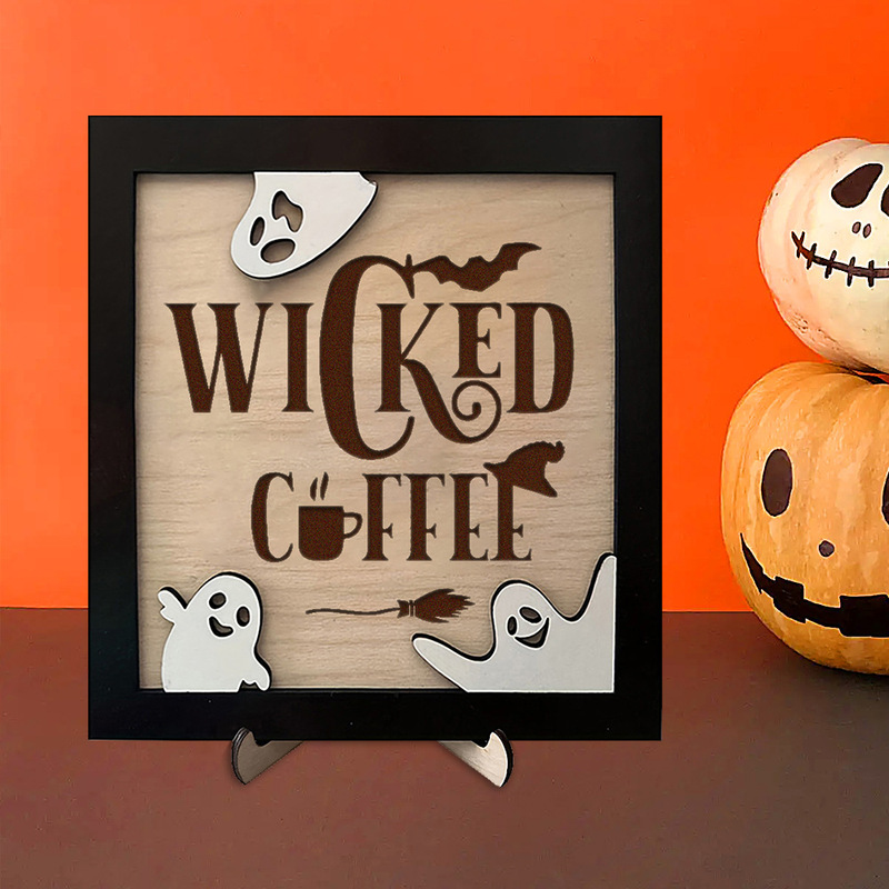 in stock Halloween Ornaments Wooden Ghost Photo Frame Logo Holiday Decoration Hanging Decoration Coffee Bar Wooden Desktop Decoration in stock Halloween Ornaments Wooden Ghost Photo Frame Logo Holiday Decoration Hanging Decoration Coffee Bar Wooden Desktop Decoration