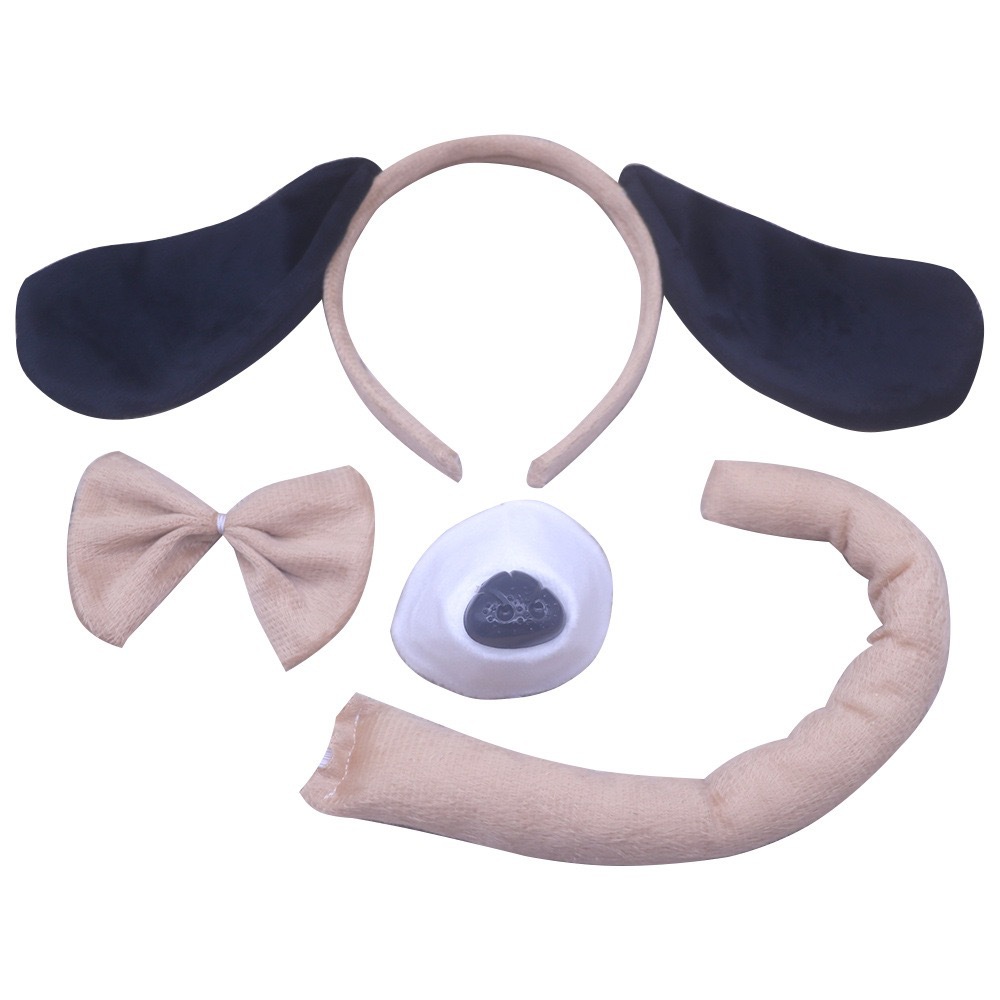 Halloween Cosplay Set di orecchie e coda di animali leone mucca giraffa procione cerchietto coda accessori per capelli copricapo fatto a mano pezzo unico_voghion.com