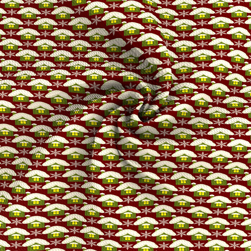 クリスマス雪花模様の薄いポリエステル綿や四面弾ニット生地のプリント生地手作りdiyシャツスカート服装生地