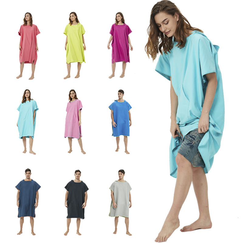 Spot Quick-Drying Cloak Double-Sided Velvet Hooded Bath Towel Absorbent Quick-Drying Diving Swimming Beach Adult Changing Shirt Bathrobe Spot Quick-Drying Cloak Double-Sided Velvet Hooded Bath Towel Absorbent Quick-Drying Diving Swimming Beach Adult Changing Shirt Bathrobe