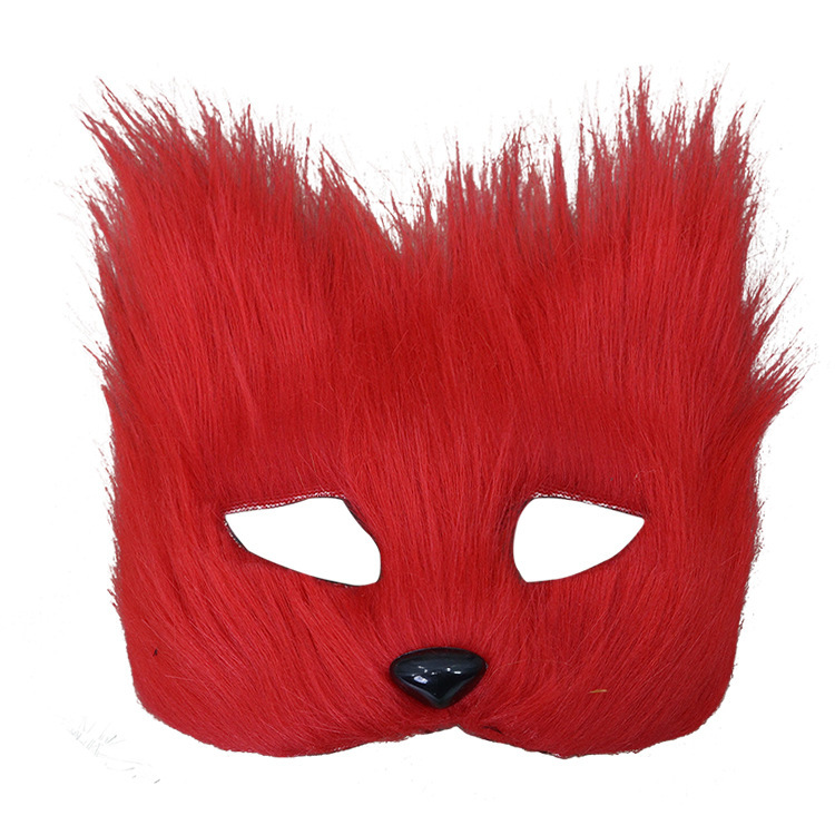 Ventas transfronterizas máscaras de zorro de pelo largo Halloween cos máscaras de cara de gato máscaras de cara de fiesta de baile