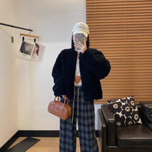 羊毛羊剪绒颗粒皮毛一体皮草女25秋冬羊羔毛毛绒短外套