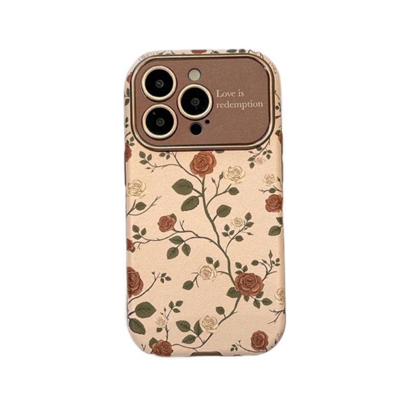 Primavera ins rosas rojas y blancas para Apple 14/15ProMax cordón de hebilla de cuero iphone16 femenino 13 nuevo estilo 15