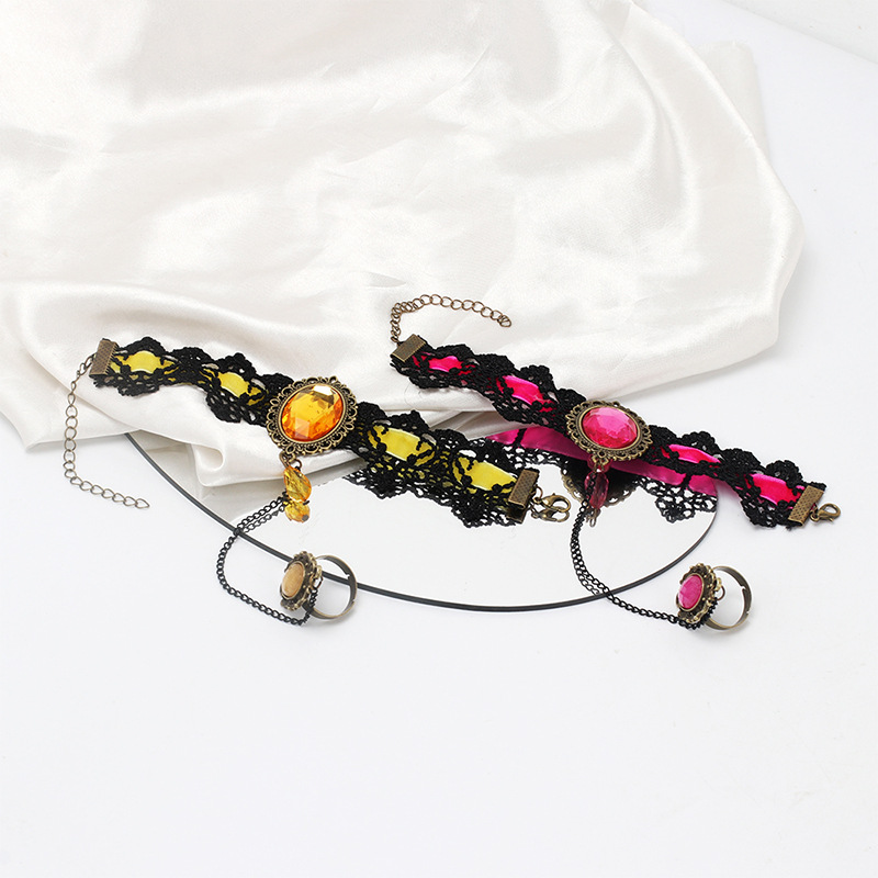 Women'S Gender Lace One-piece Chain Bracelet Ring Fashion Design Sense Retro Jewelry