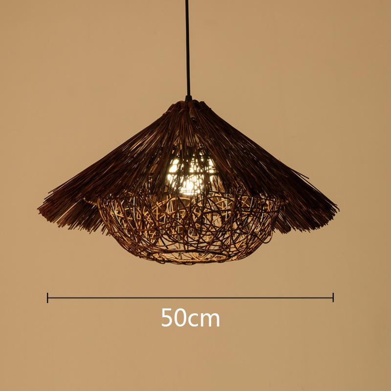 Art de bambú Chandelier de bambú Zen sala de té lámparas residenciales nuevas linternas de restaurante chino creativas comerciales japonesas lámparas de tela de caña