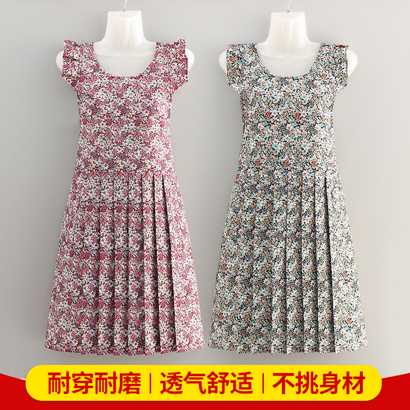 2025 delantal explosivo extranjero flor triturada cinturón falda impermeable a prueba de aceite cocina ropa de trabajo sin mangas especial para mujeres