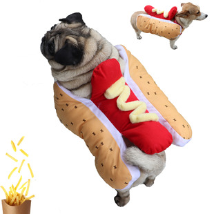 Dog Clothing Cat Dress-up Warm Carnival Christmas Hot Dog Hamburger European and American Style Christmas Party Transformation Dress