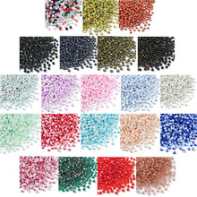 跨境新品4mm彩虹拼色玻璃米珠油画色手工diy串珠手链项链散珠材料