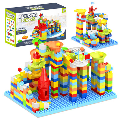children intelligence Assemble Amazing Slide Plastic grain Building blocks ball track Mosaic Puzzle Toys wholesale