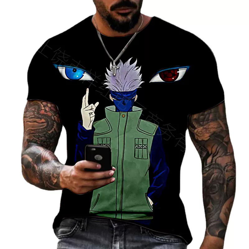 厂家货源新款潮流动漫周边咒术回战t恤3d印花 休闲体恤男士2022