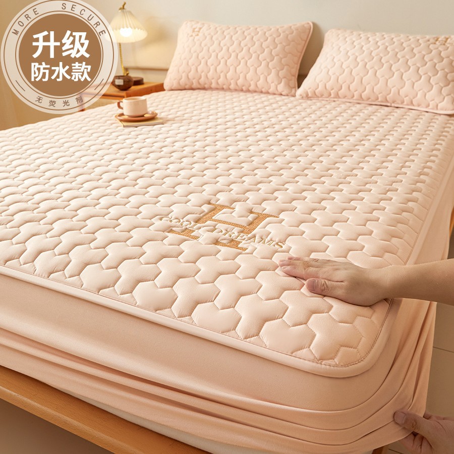 Colcha impermeable acolchada Colcha de cama engrosada de una pieza Cubierta de cama con todo incluido Cubierta protectora de colchón 2025 Nuevo Four Seasons Universal