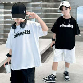 儿童大男童夏季短袖t恤男孩夏款纯棉2024新款夏装上衣潮牌K酷帅气