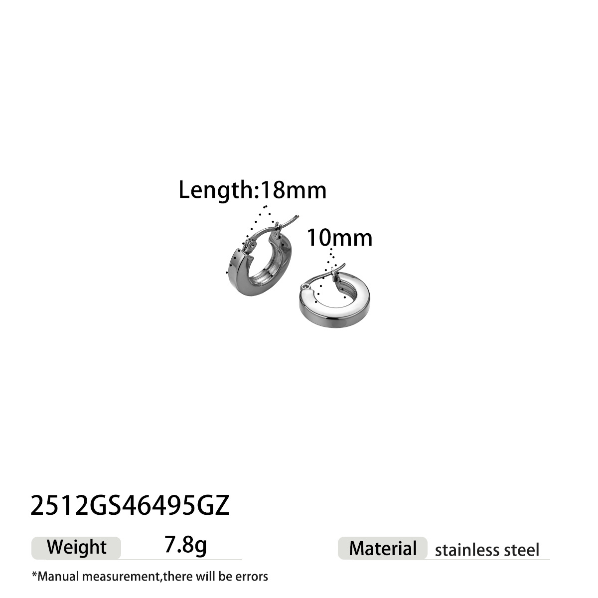Taina europa y americana de acero inoxidable anillo de acero de titanio 18K diseño chapado en oro simple pernos de orejas joyerías transfronterizas venta caliente