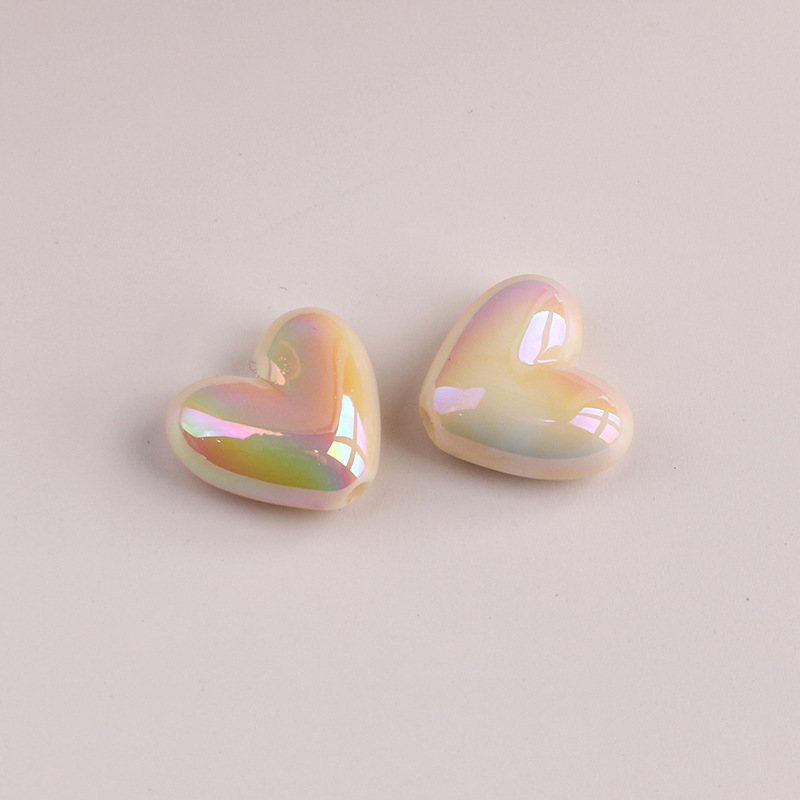 2g Weight Beads Jewelry Making Type DIY Ornament Accessories Classification 1 Piece Quantity Acrylic Material Heart Shape Pattern All Seasons Season Plating Design Simple Style Style 1 Piece Acrylic Heart Shape Beads DIY Ornament Accessories 5