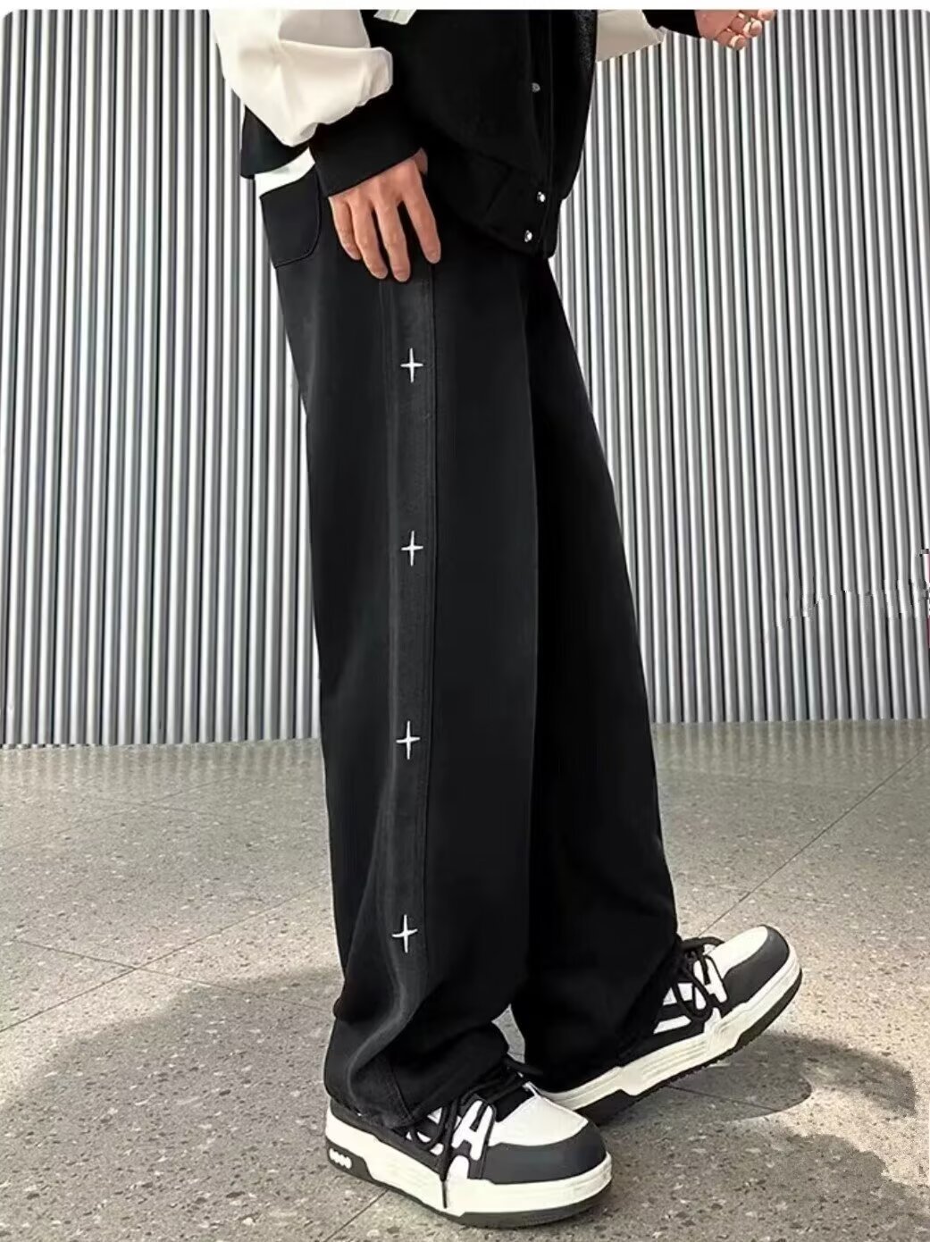 American Style Jeans High-End Vintage Loose High Street Wide-Leg Draped Straight Long Pants Trendy Men_mkmklike.com