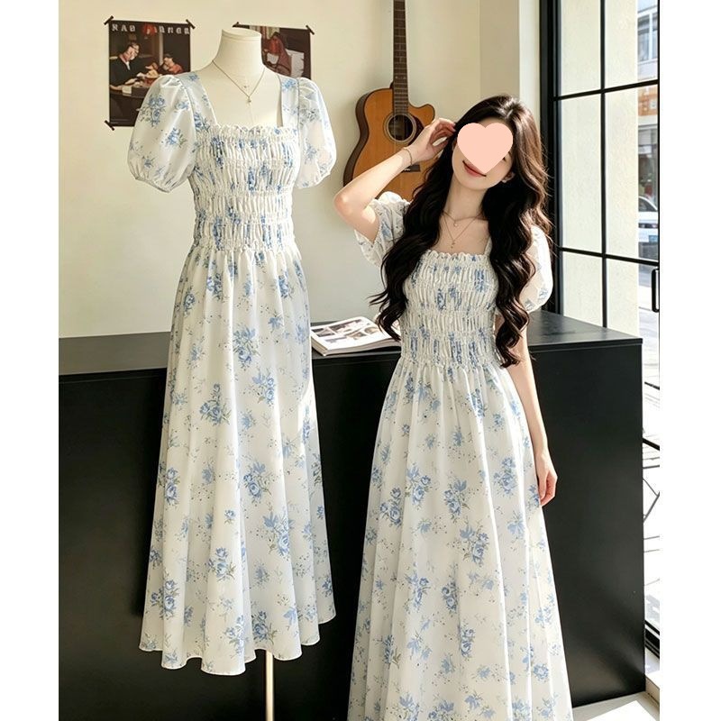 Summer cute blue long skirt