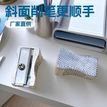 厂家直供铝合金斜面卷笔刀金属单孔削笔器儿童学习用品小学生笔刨