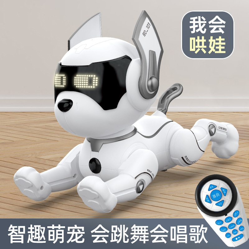 Control remoto educación temprana inteligente robot perro juguete para niños caminando puede llamar robot eléctrico programación truco cachorro niños