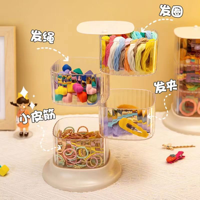 回転式収纳ボックスヘアピン髪饰り髪ひもヘアピン収纳コスメ卵収纳アクセサリーリング収纳ダストボックス|undefined