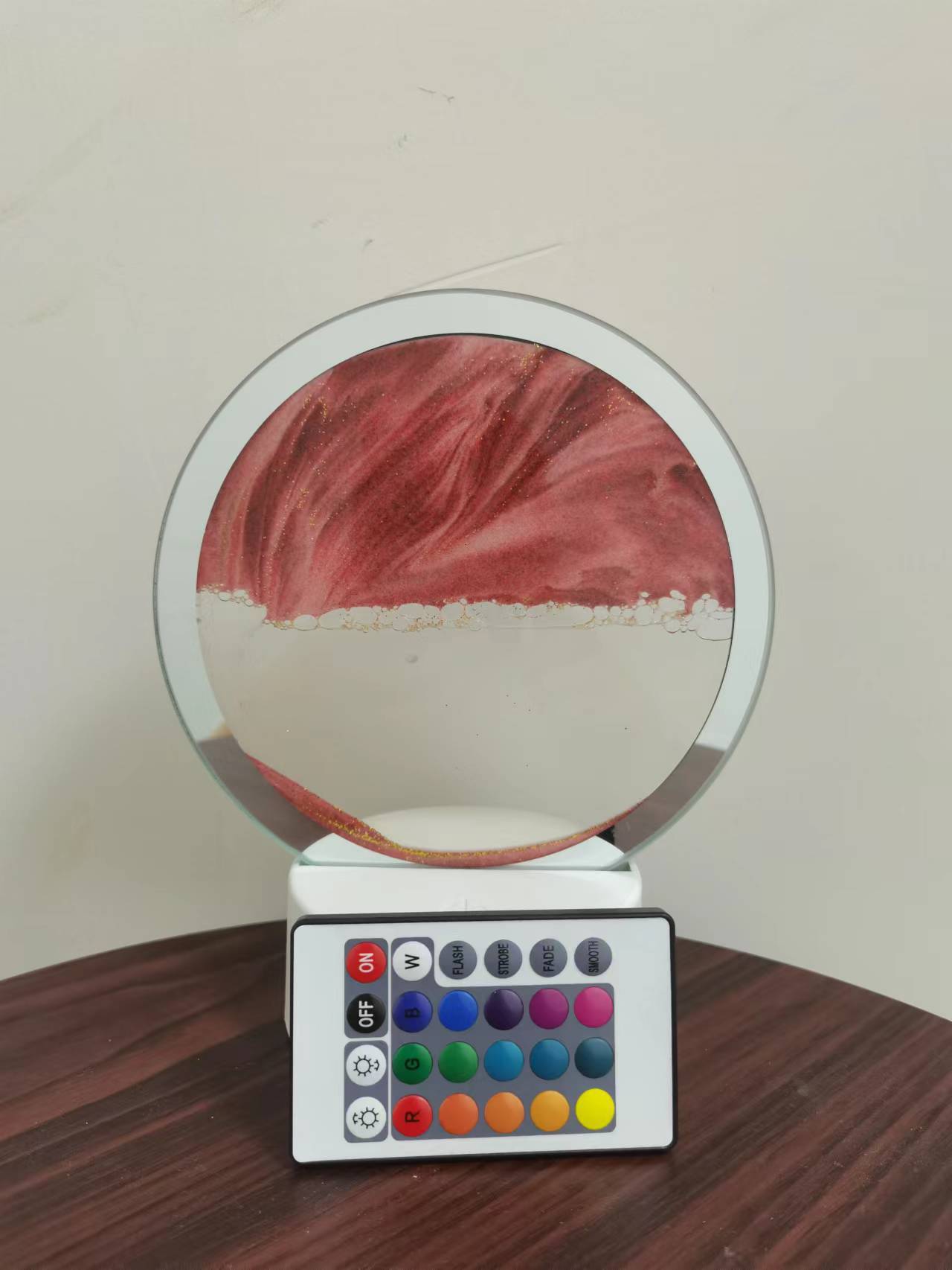 Romántico 16-color de control remoto de vidrio de arena movedizas pintura colorida noche luz creativa regalo descompresión alivio tapada sala de estar ambiente