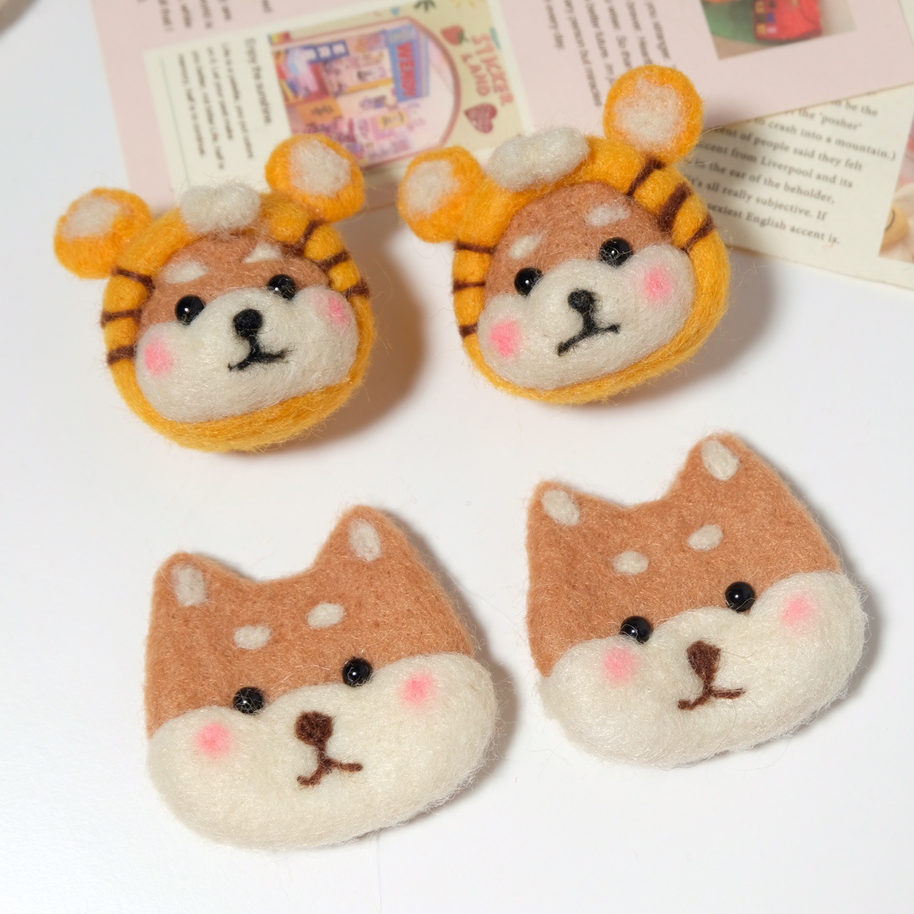 귀여운 차이 개 펠트 DIY 펜던트 높은 상품 순수 수제 열쇠 고리 가방 교수형 자동차 교수형 휴대 전화 체인 우유 사랑스러운 귀여운 액세서리