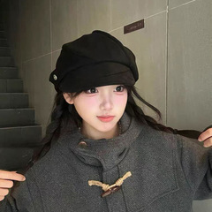 秋冬日系文艺风贝雷帽加厚出游休闲百搭时尚复古防晒遮阳帽显脸小