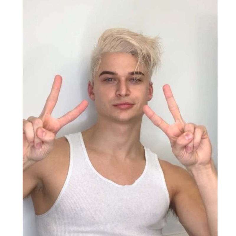 2023 new men's wig short hair straight blonde fake fiber daily role play party