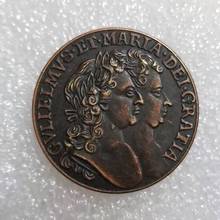 仿古工艺品1693黄铜材质爱尔兰铜币纪念硬币批发#1484