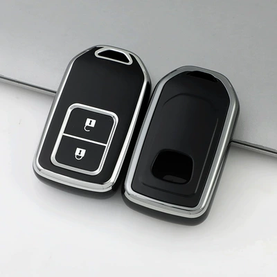 Tpu Car Key Cover Is Suitable for Honda Civic and Accord Car Key Covers, a Popular Protective Cover (Car key bag) - type-a-2-button-black