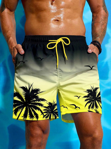 Summer New Men's Short Shorts 3D Digital Printing Hawaiian Trendy Fashion Versatile Casual Comfortable