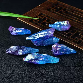 天然水晶原石电镀彩色水晶原石骨干扩香石儿童矿石标本装水晶摆件