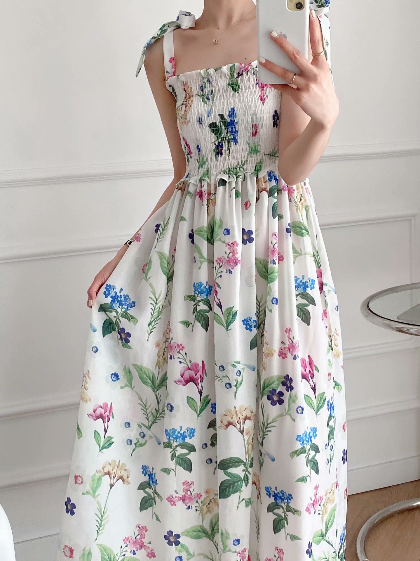 A-line Skirt Streetwear Printing Bowknot Backless Printing Maxi Long Dress display picture 15