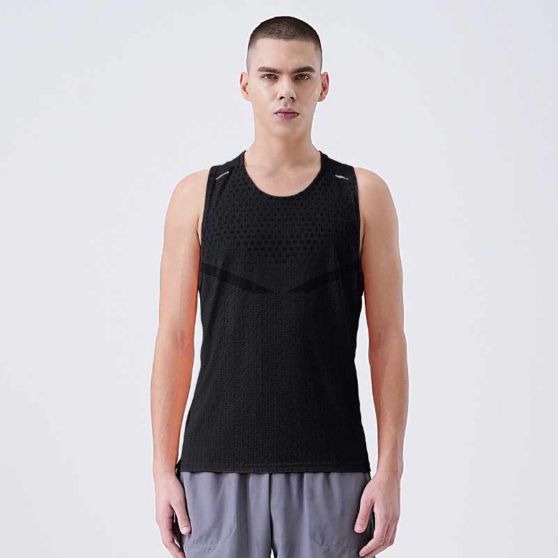 Chaleco de secado rápido para hombres entrenamiento deportivo fitness verano hielo seda secado rápido sudor-absorbente sin mangas ropa de baloncesto camiseta