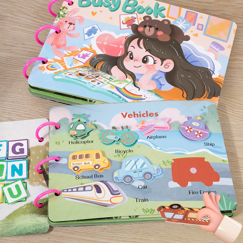 Nuevo libro transfronterizo silencioso pegatino libro ocupado Tesoro de niños pegatinas hechas a mano Montessori juguetes de iluminación de educación temprana image 3