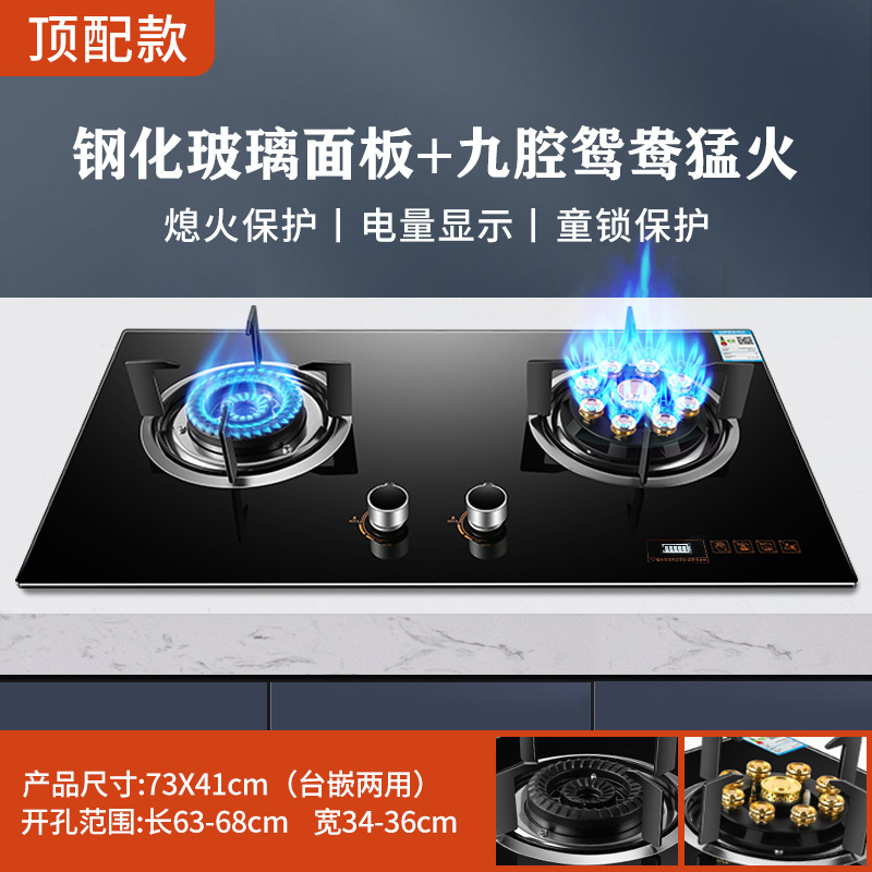 Venta al por mayor buena esposa estufa de gas estufa doble estación de gas natural doméstico gas licuado integrado estufa de gas estufa de fuego
